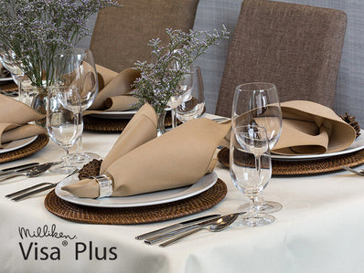 Table Cloth 90"x90" Fabric 6 oz. 100% Polyester Filament Milliken USA"Visa Plus" color LIGHT