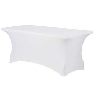 Spandex Stretch 4 ft. Fitted Table Covers Rectangular 48" x 24" White