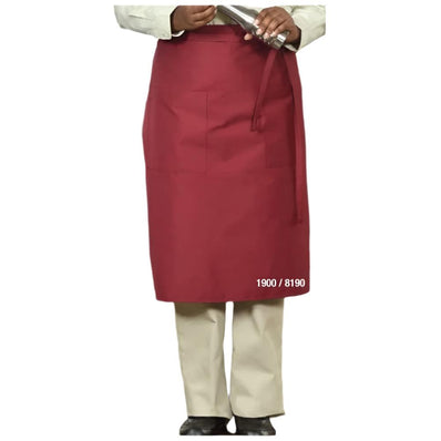 PREM. Apron BISTRO Style 2 Pockets Twill Fabric 7.25oz 65/35 P/C size 36in W X 29in L Multi-Color