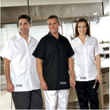 Cook Shirt SHORT SLEEVE Button Closures with 1 Left Chest Pocket P/C Poplin Color White Size XS-XL 