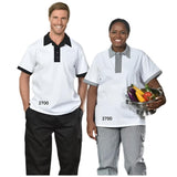 Cook Shirt PULLOVER Style SHORT SLEEVE Snap Closure No Pockets P/C Poplin Color White sizes XS-XL