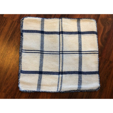 Tea Towel 100% cotton Waffle weave size 12"x 12" color: BLUE Stripes