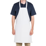 STD. Bib Apron FULL Length No Pockets Twill 100% Polyester Color White/Black 24/Pack