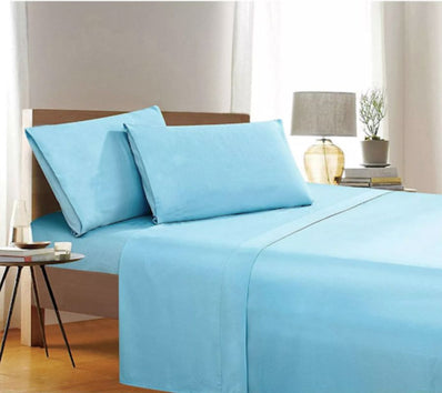 QUEEN Sheet Set (Flat x1 + Fitted x1 + PC X2) in 3 colors Fabric Microfiber Extra Soft 4pc/ Set Count 3