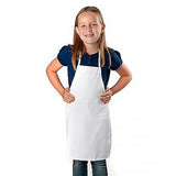 Kid's Aprons PolySpun 16"W X 21"L Fabric Twill 7.1oz 100% Spun Poly design No Pockets color WHITE